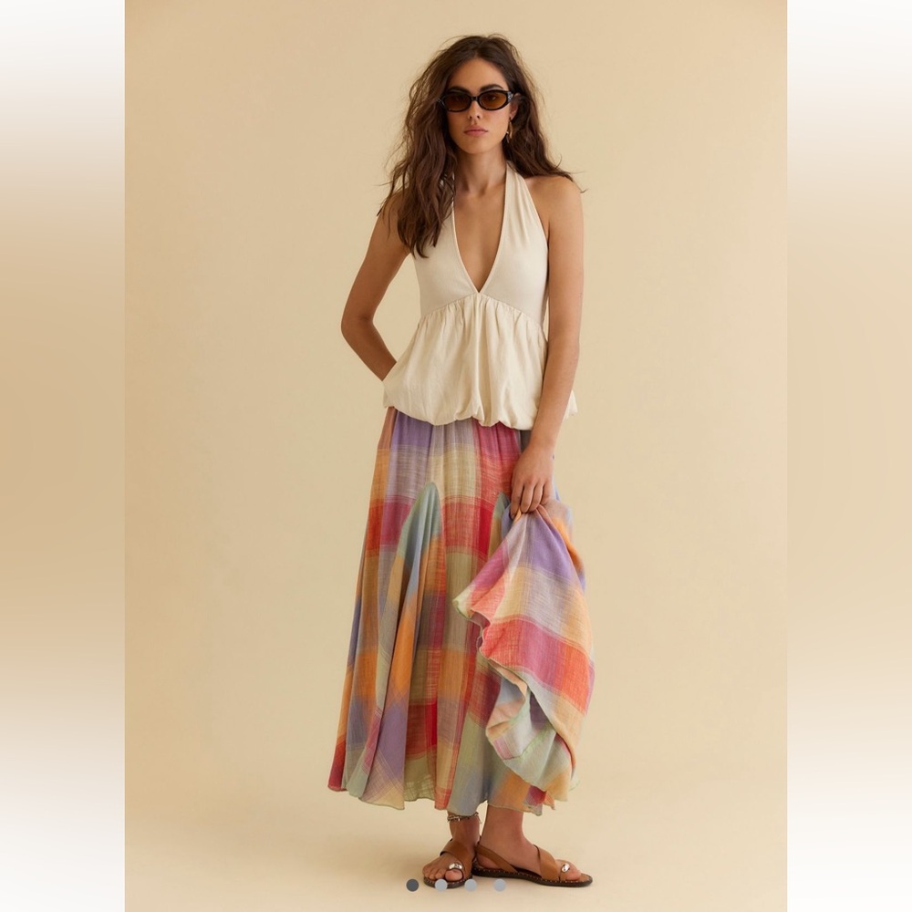 Madras That Linen Maxi Skirt size small